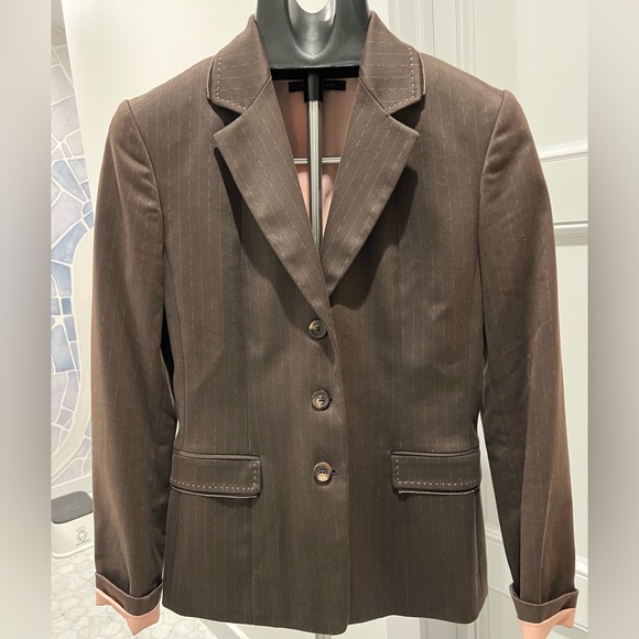 Elie Tahari brown and pink blazer - Picture 1 of 10